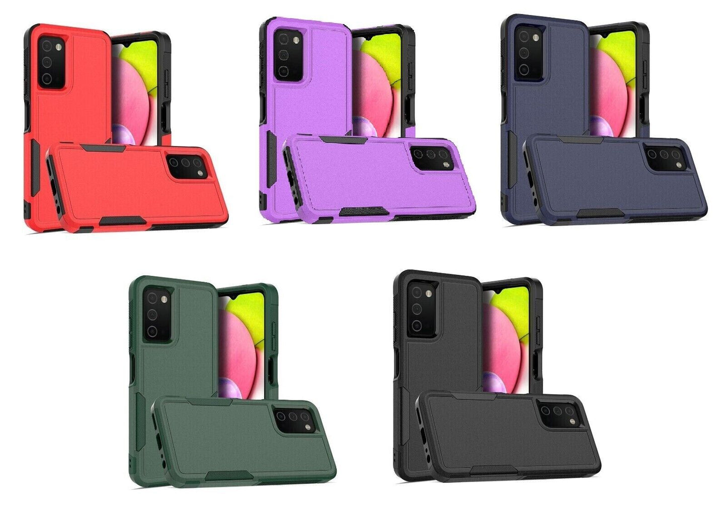 Lot/5 Dual Layer Traveler Hybrid Case For Samsung A03S/A34/A54/A14/A15/A25 5G